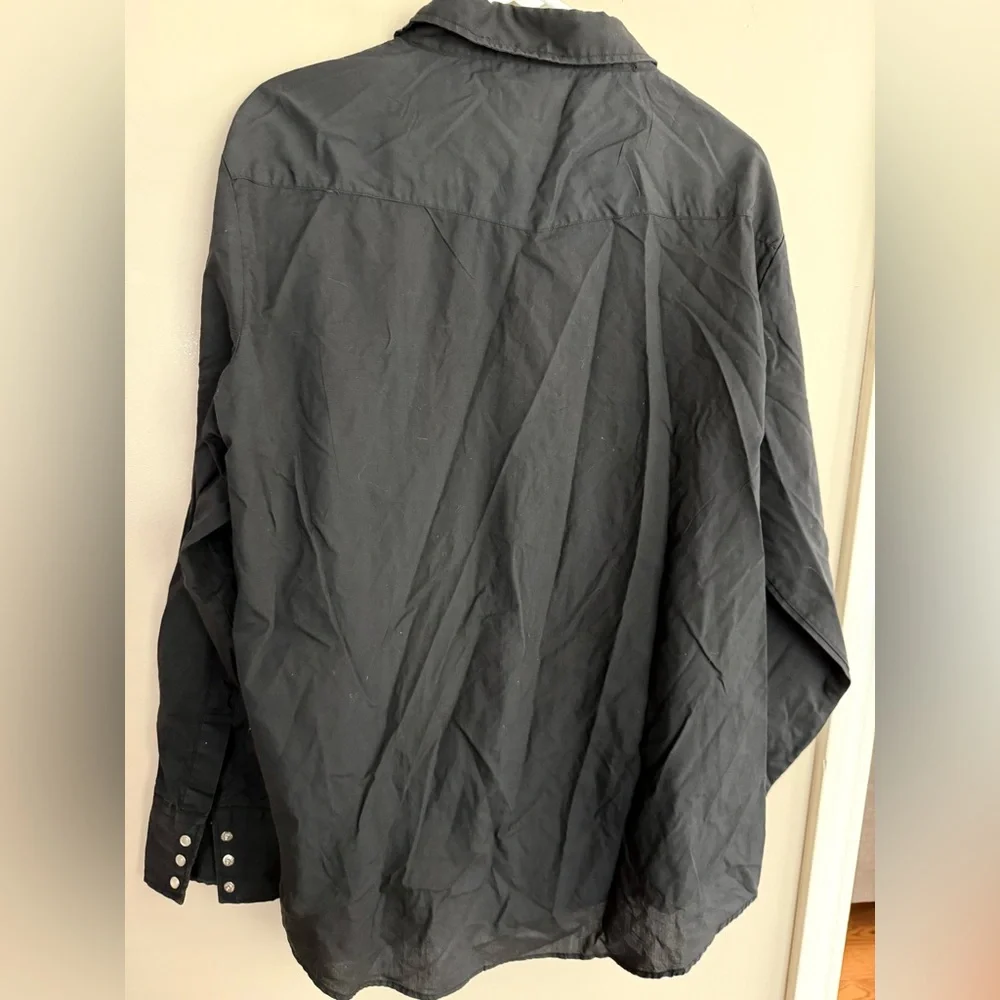 STIR UPS black western shirt with snaps and embroidered eagles size Xl - Picture 2 of 2